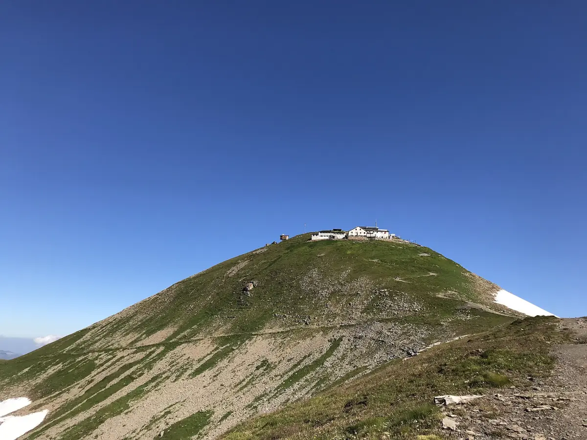The Faulhorn summit with its mountain hotel above Grindelwald