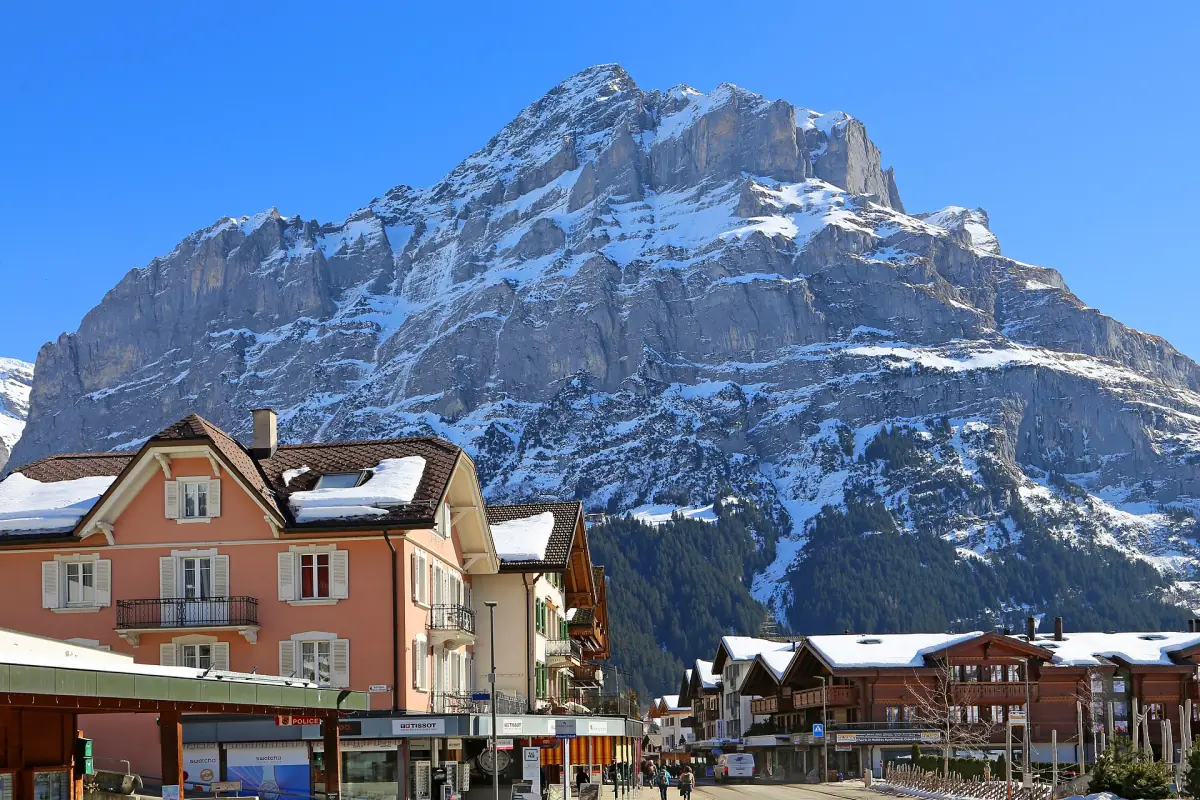 Hotels in Grindelwald village below the Wetterhorn